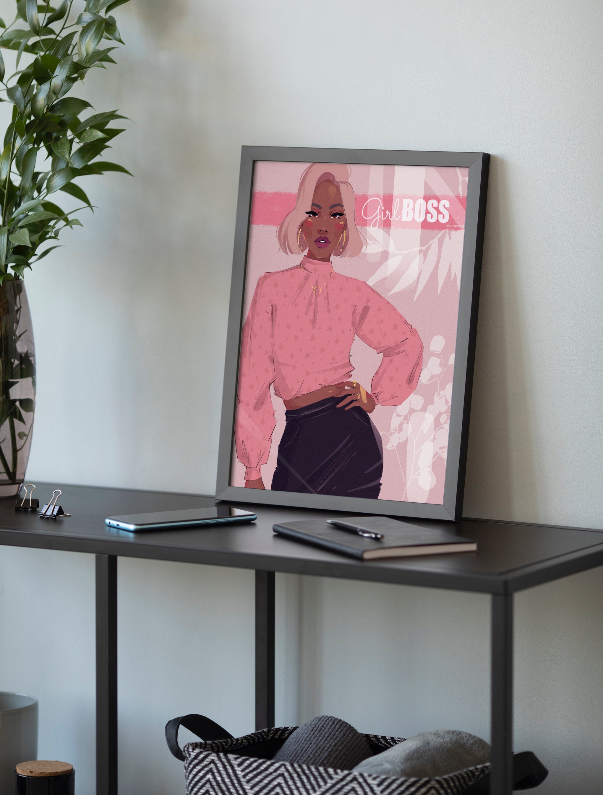 Girl Boss (Neon Glow) - Wall Art Printable