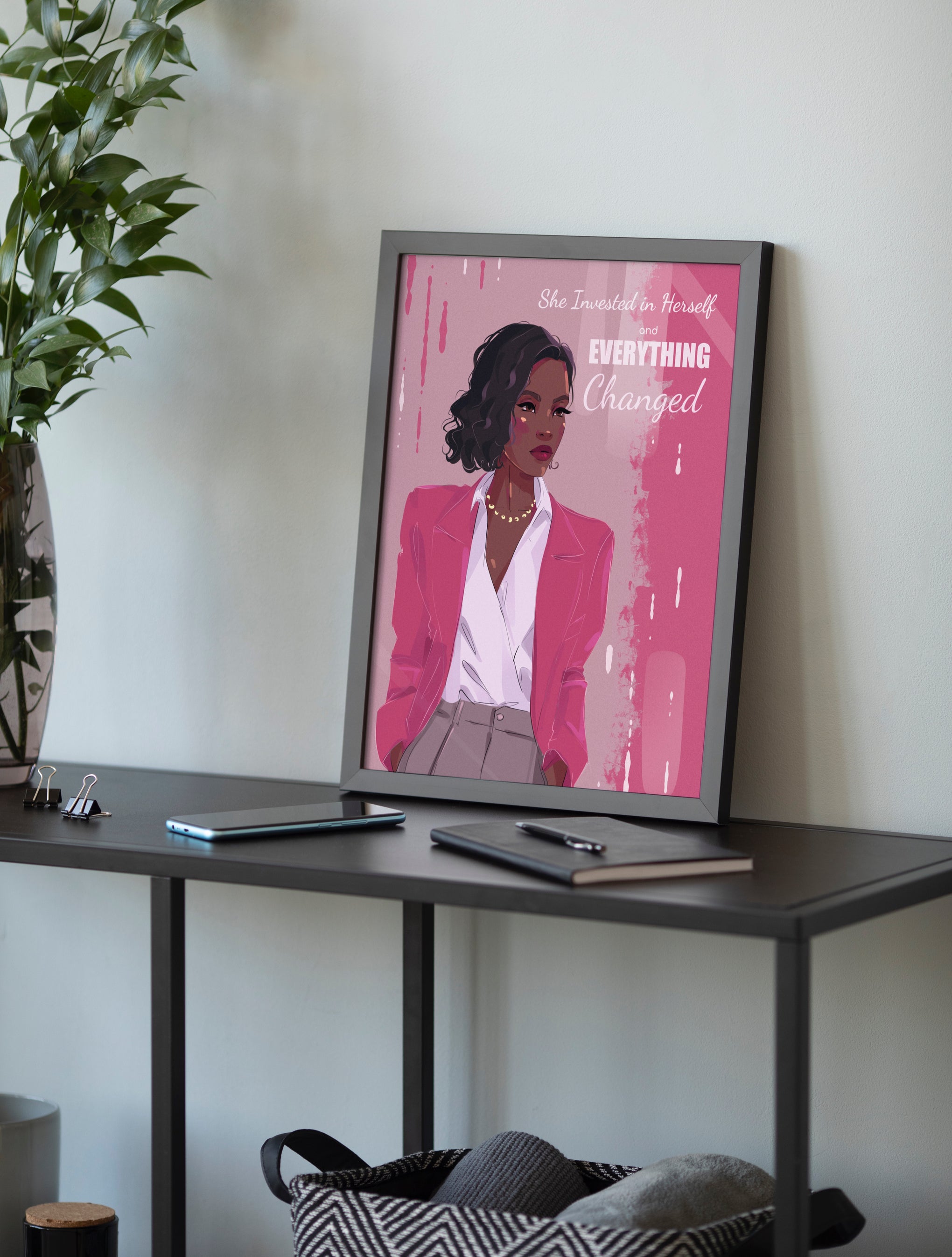 She Invested in Herself, Everything Changed (Success Series) - Wall Art Printable