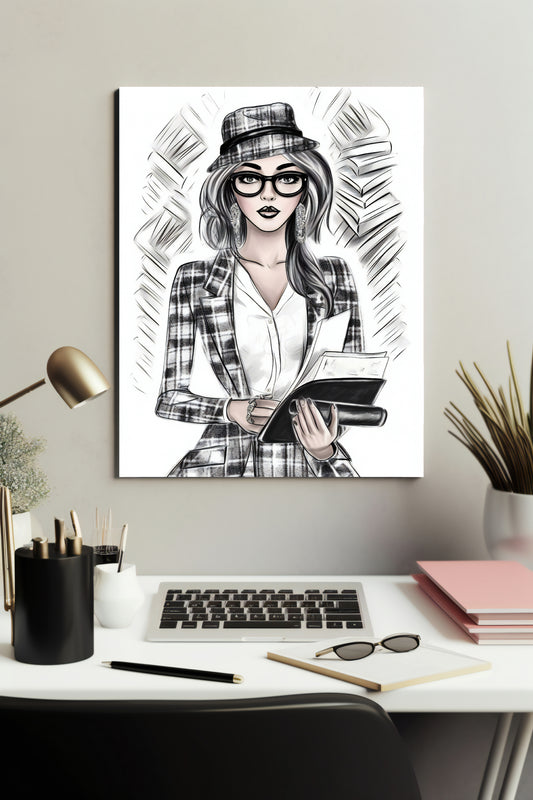 Planner Girl in Glasses – Wall Art Printable