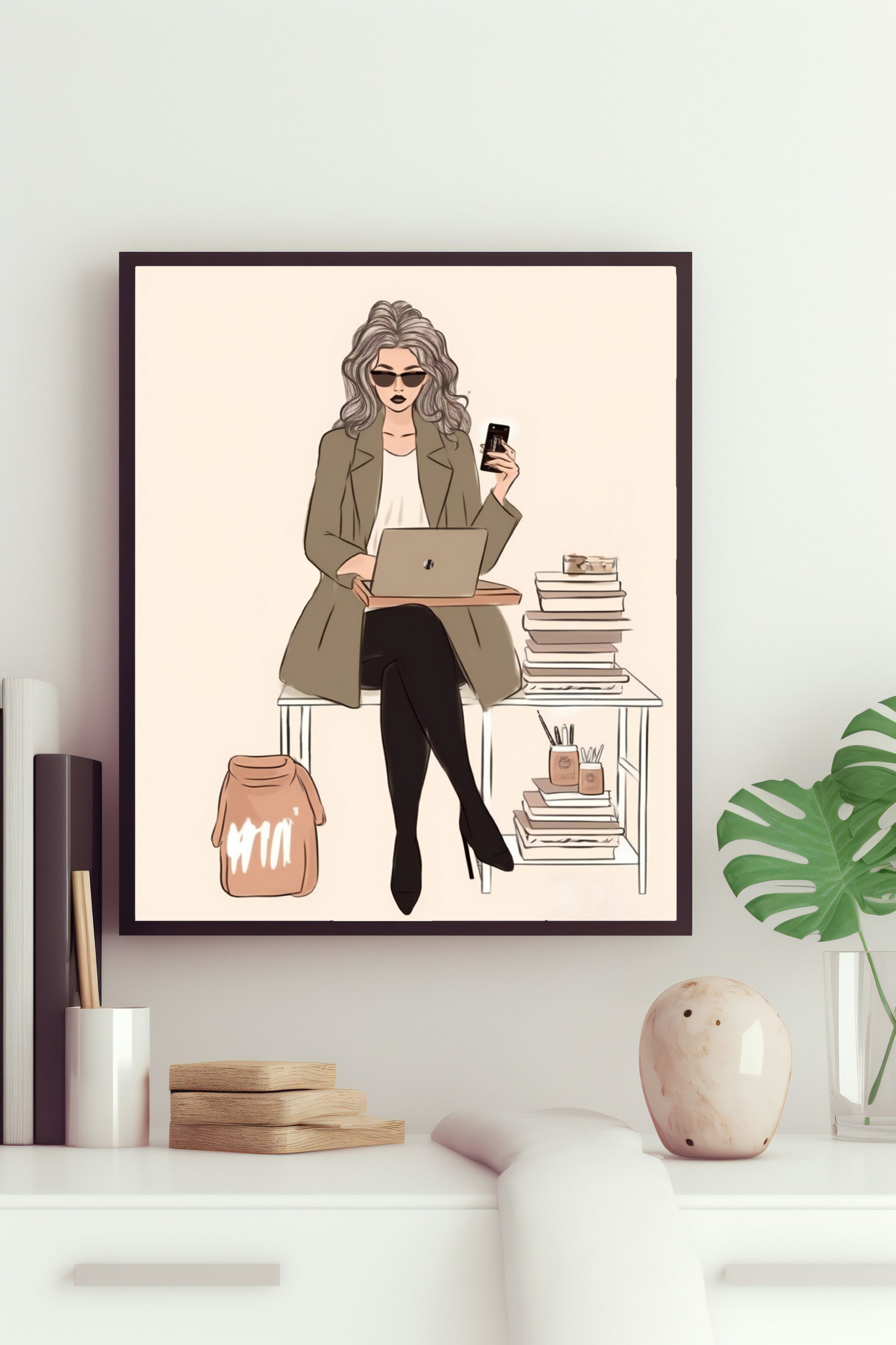 Tan Blazer and Hat Lady – Wall Art Printable