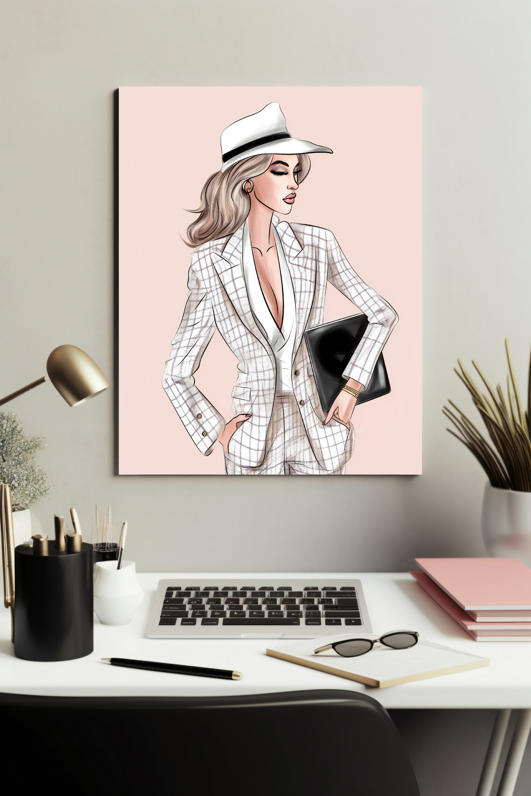 Girl with Pink Tote – Wall Art Printable