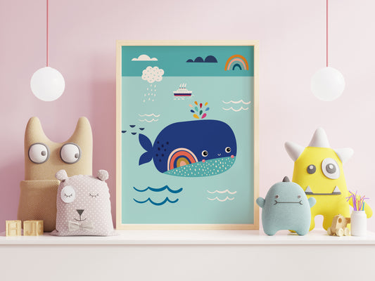 Wally the Whale's Ocean Adventure - Wall Art Printable