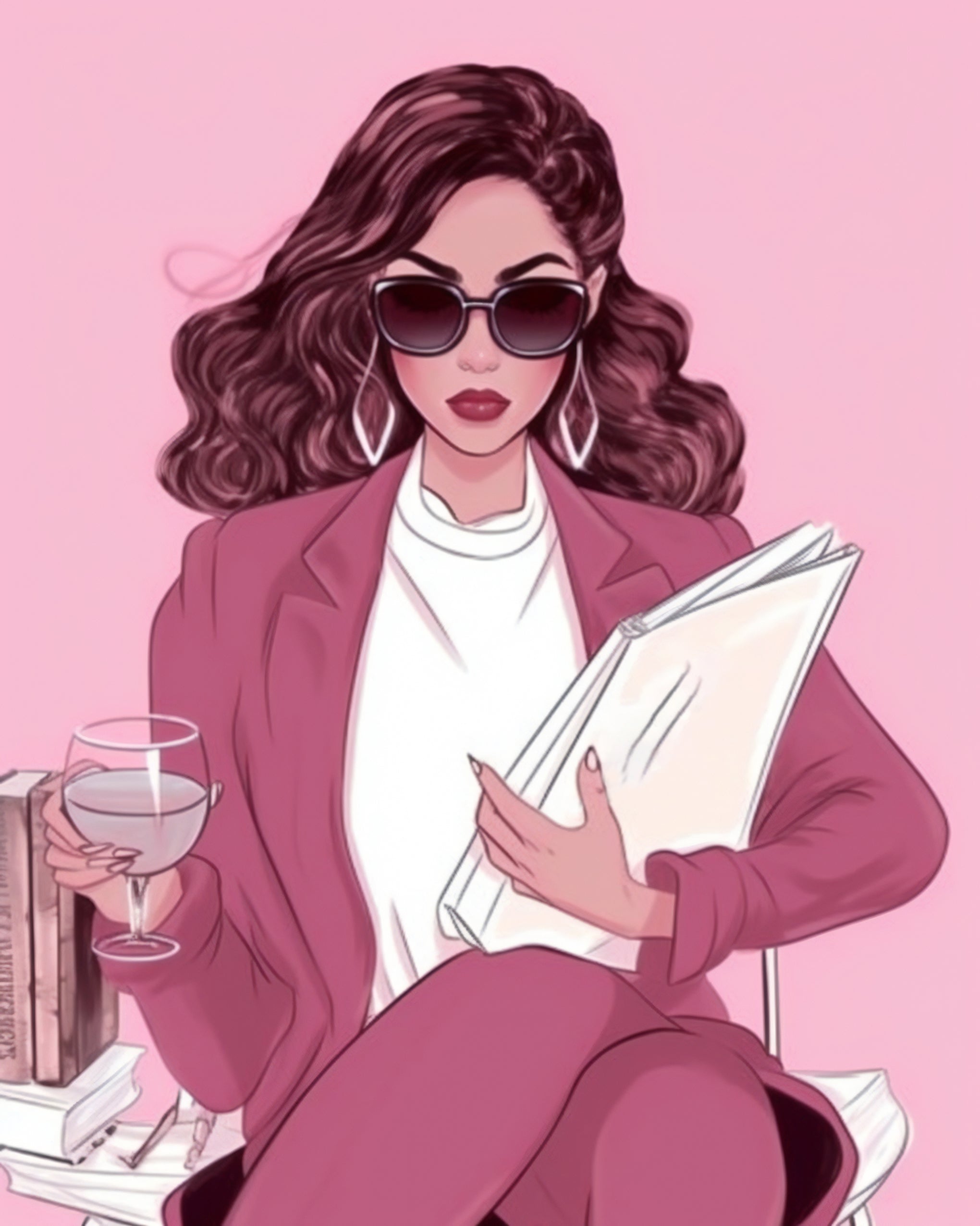 Red Glam Reader – Wall Art Printable