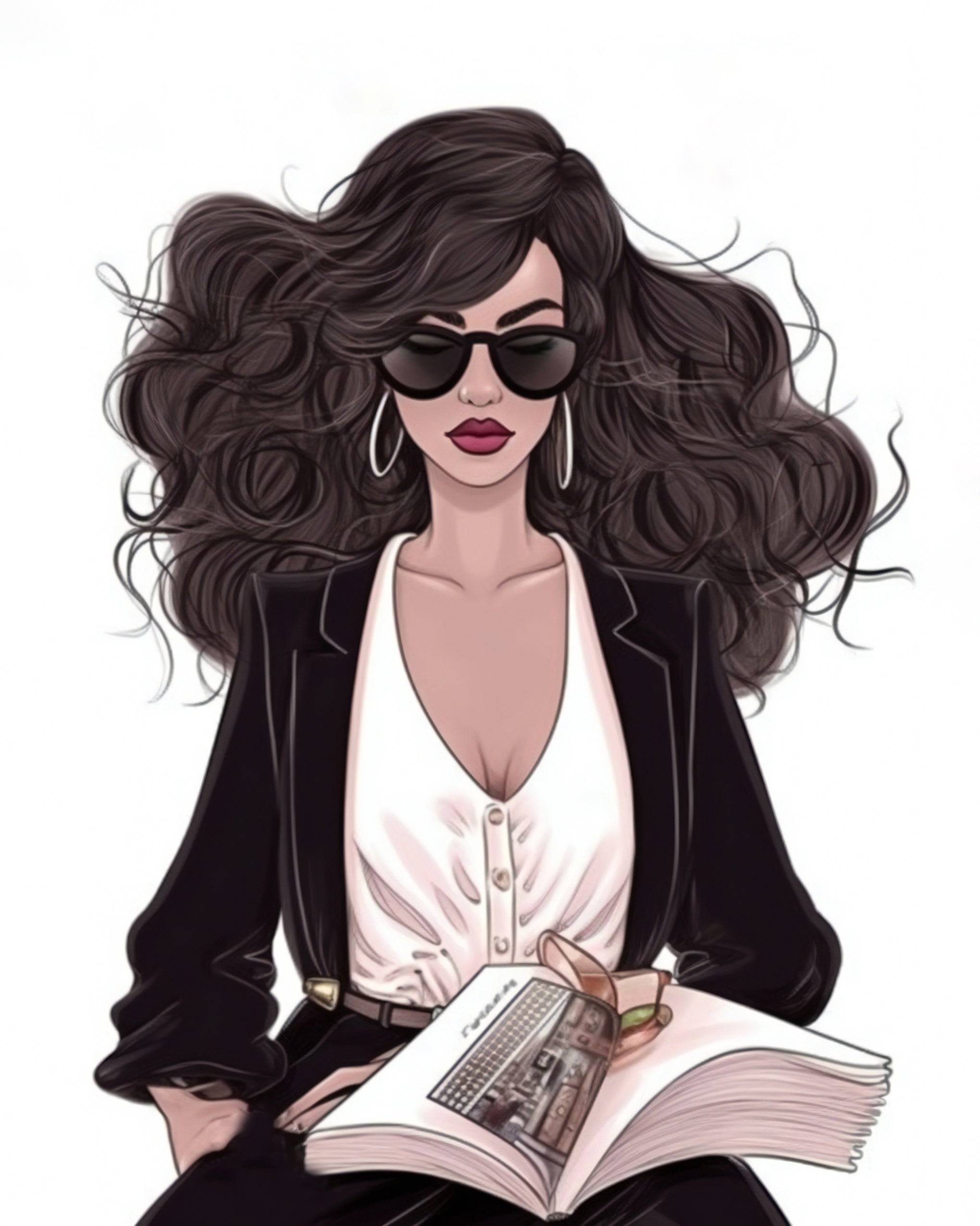 Curly-Haired Reader – Wall Art Printable