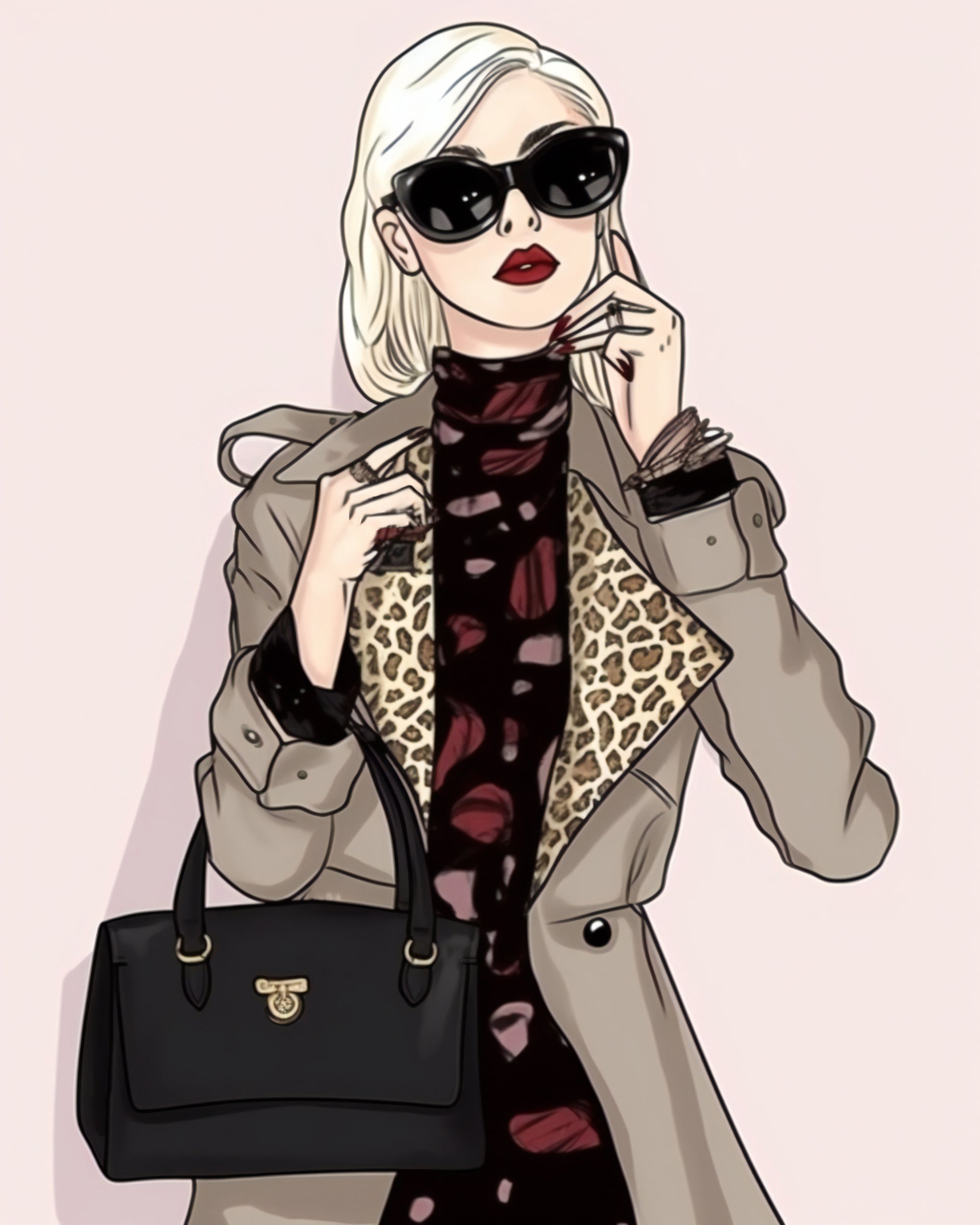 Cool Girl in Monochrome – Wall Art Printable