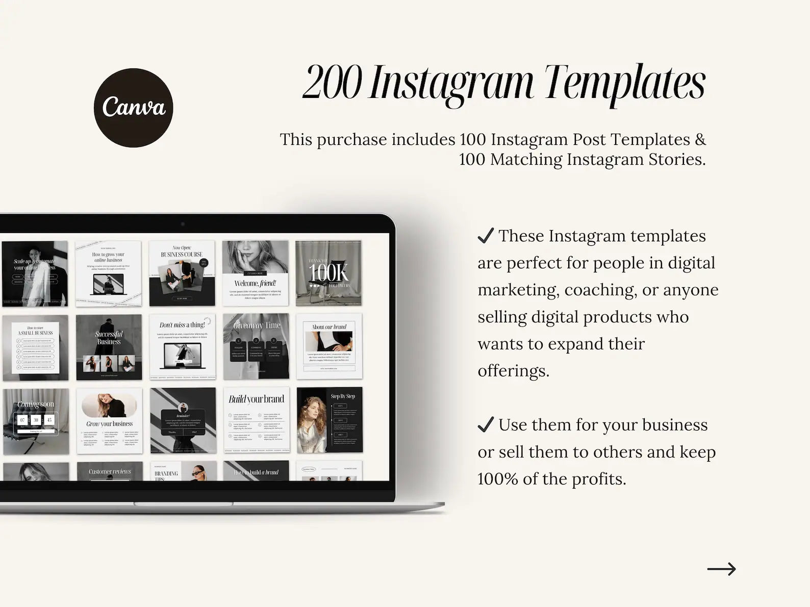 200 Instagram Templates – Social Media Packs and Canva Templates